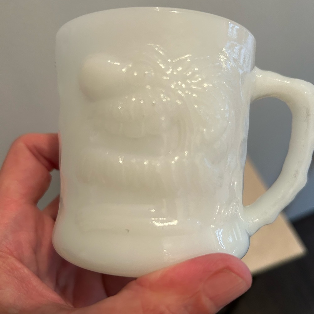 Vintage Milk Glass Grog the Caveman Mug.